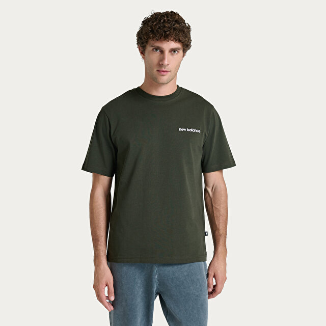 Мужская футболка New Balance MNT3647 Haki на каждый день