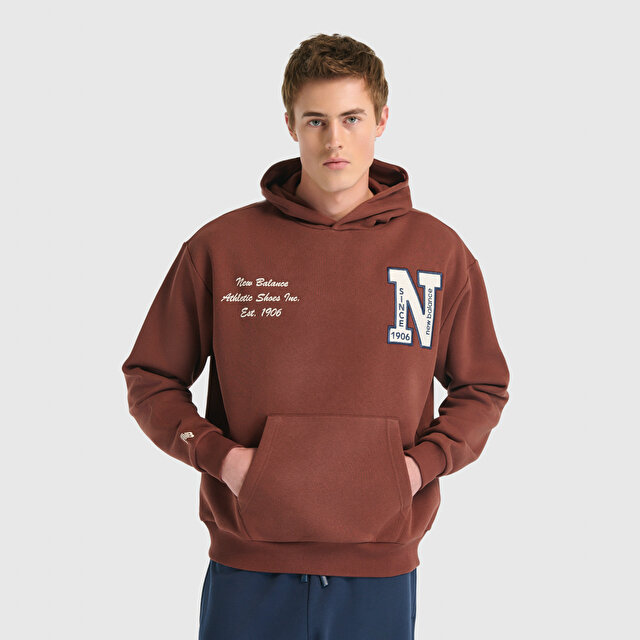 Unisex свитшот New Balance UNH3534 Kahverengi