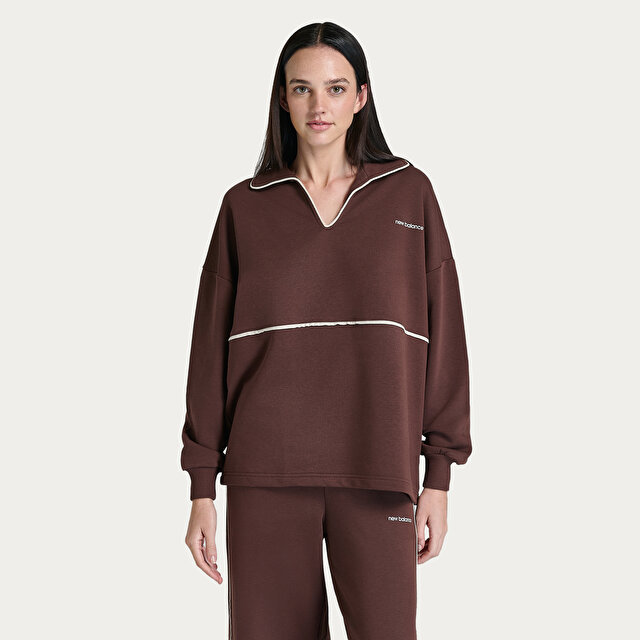 Женский свитшот New Balance WNC3402 Kahverengi на каждый день