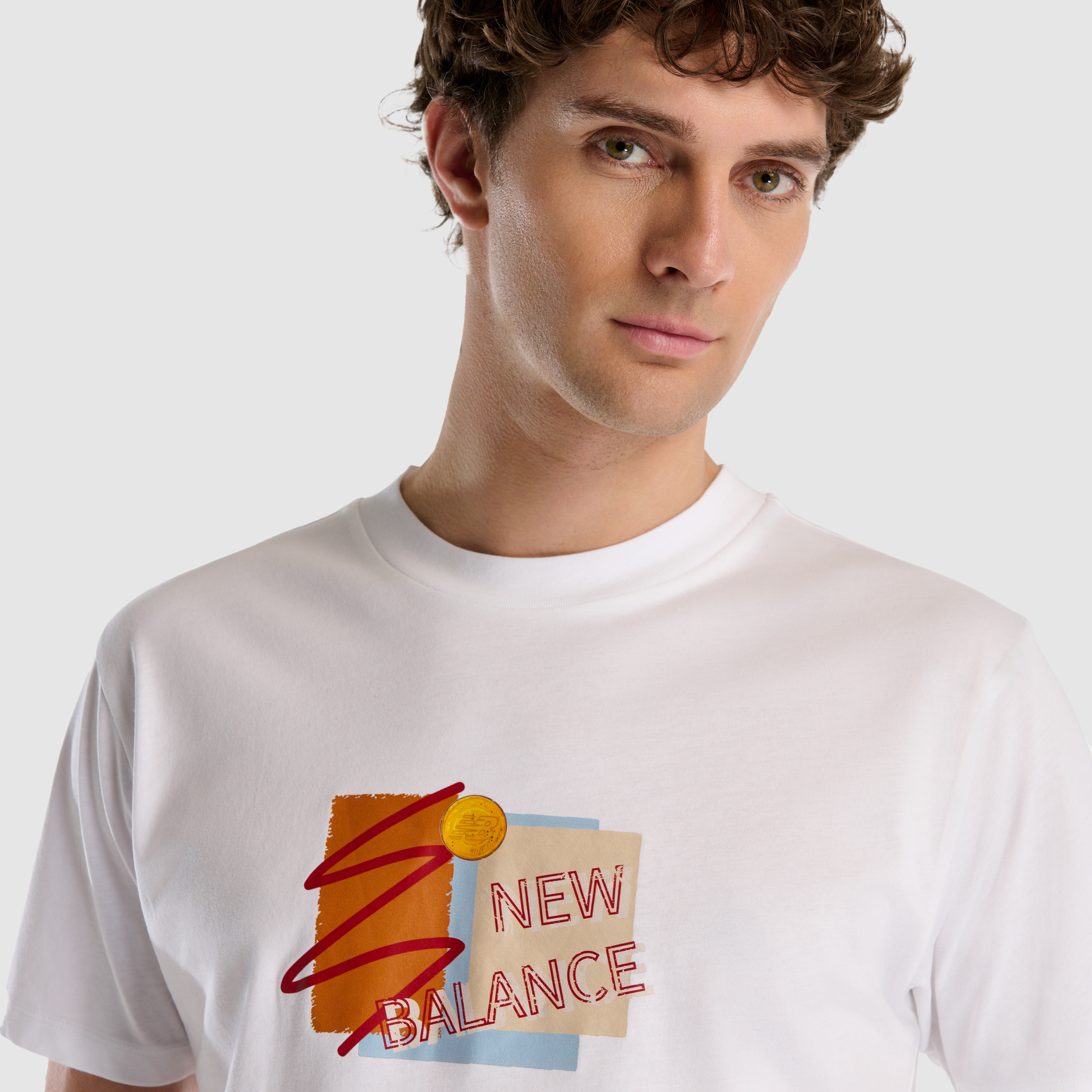 New Balance MNT1511 Beyaz Erkek Tişört görsel 5