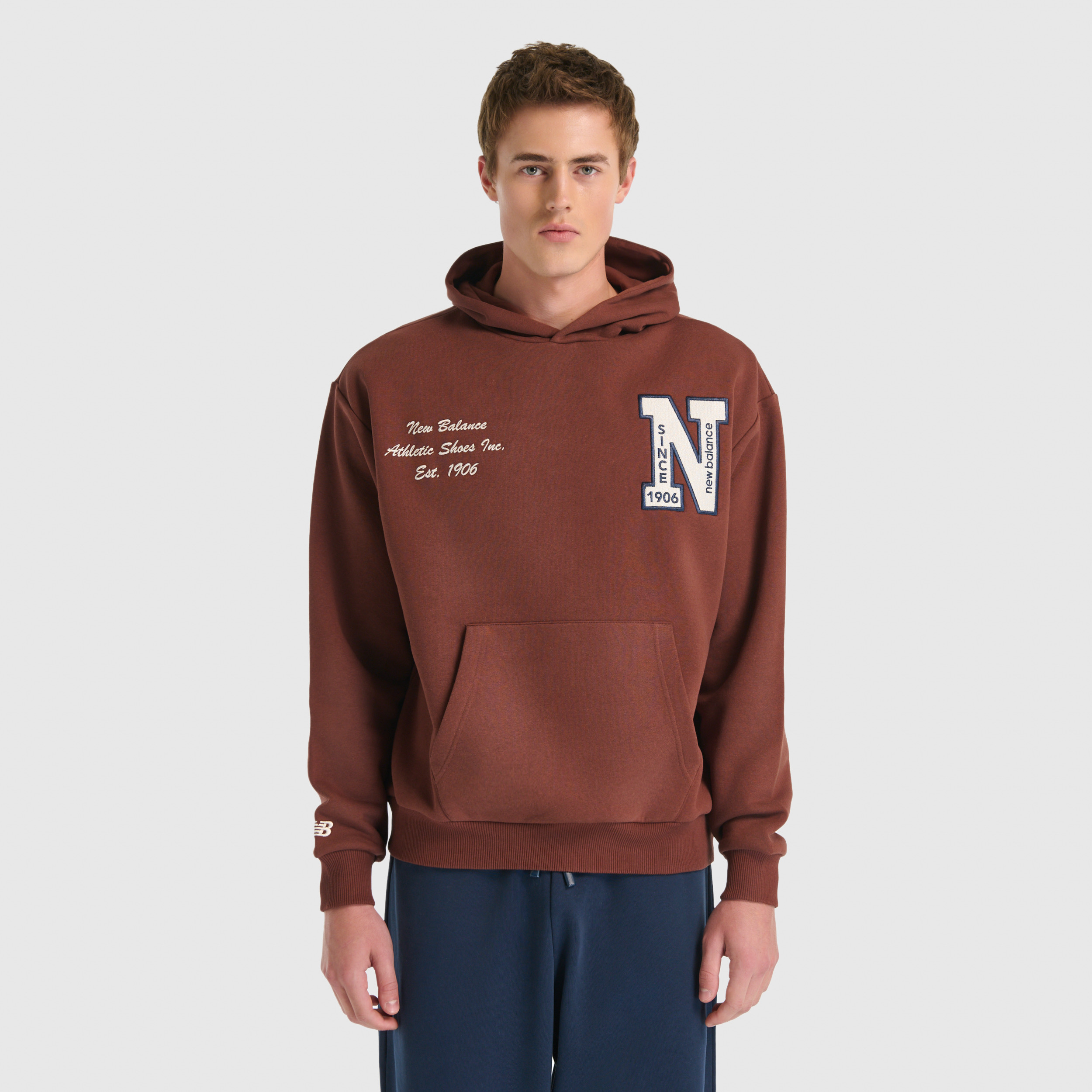 New Balance UNH3534 Kahverengi Unisex Sweatshirt görsel 2