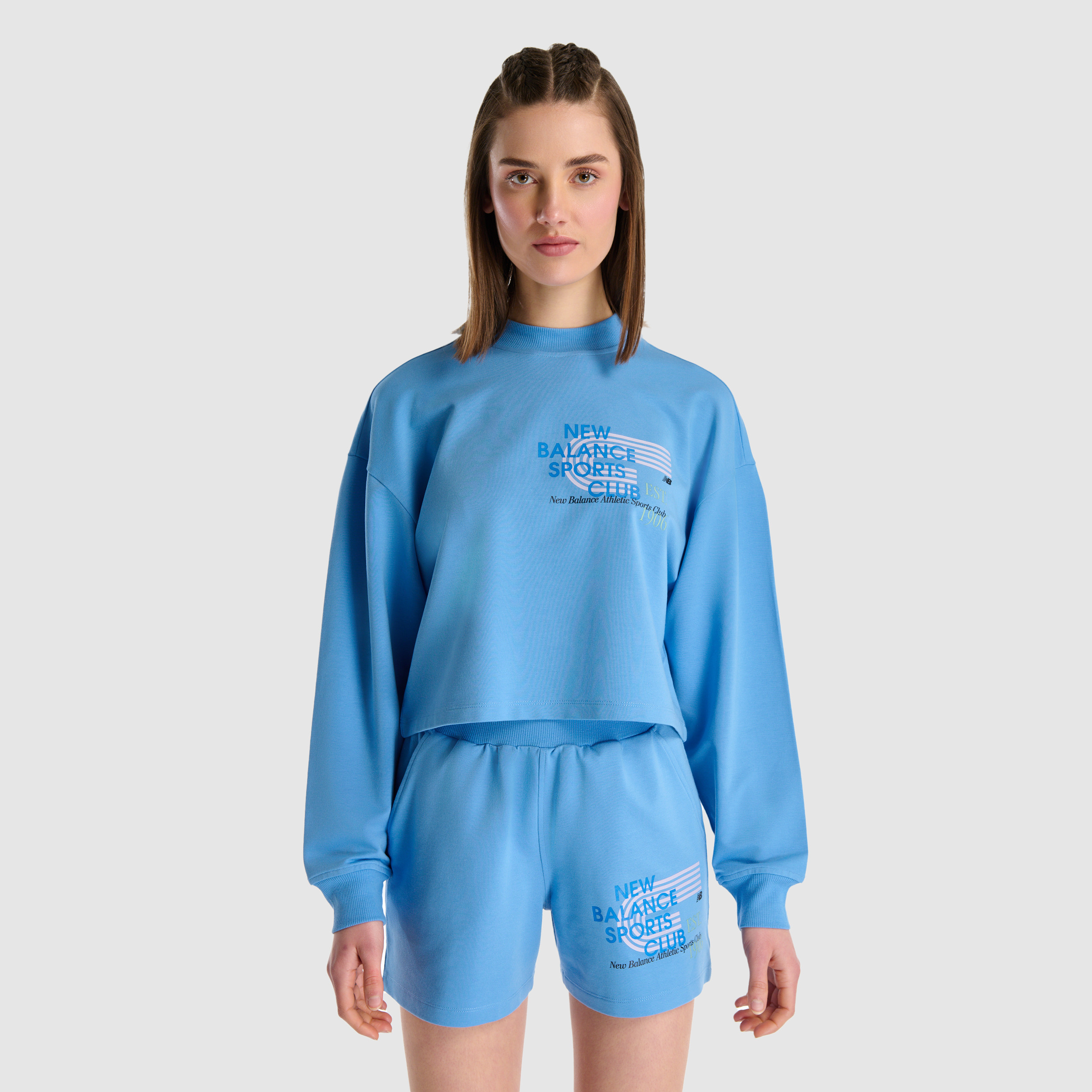 New Balance WNC1502 Mavi Kadın Sweatshirt