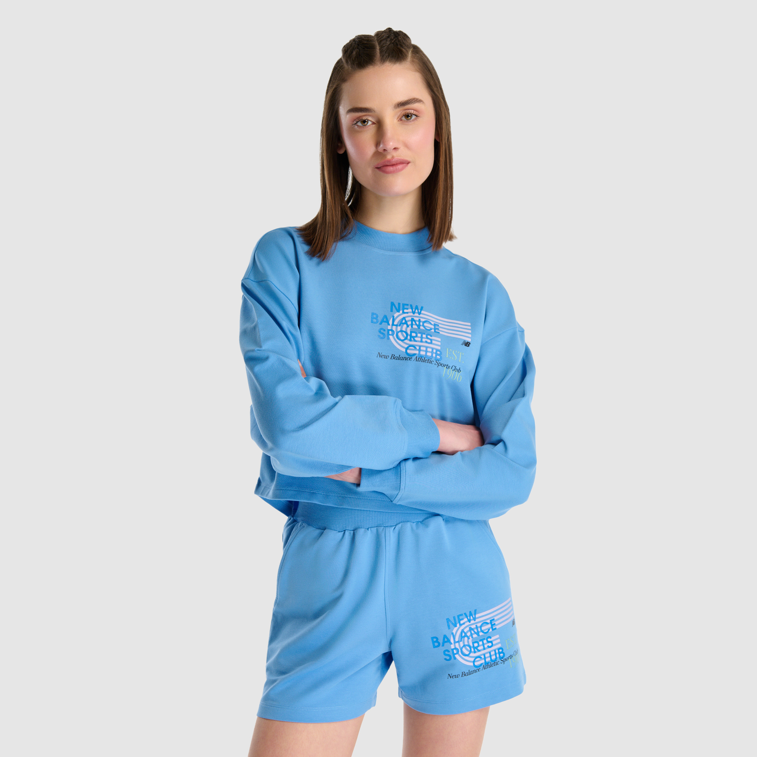 New Balance WNC1502 Mavi Kadın Sweatshirt görsel 4