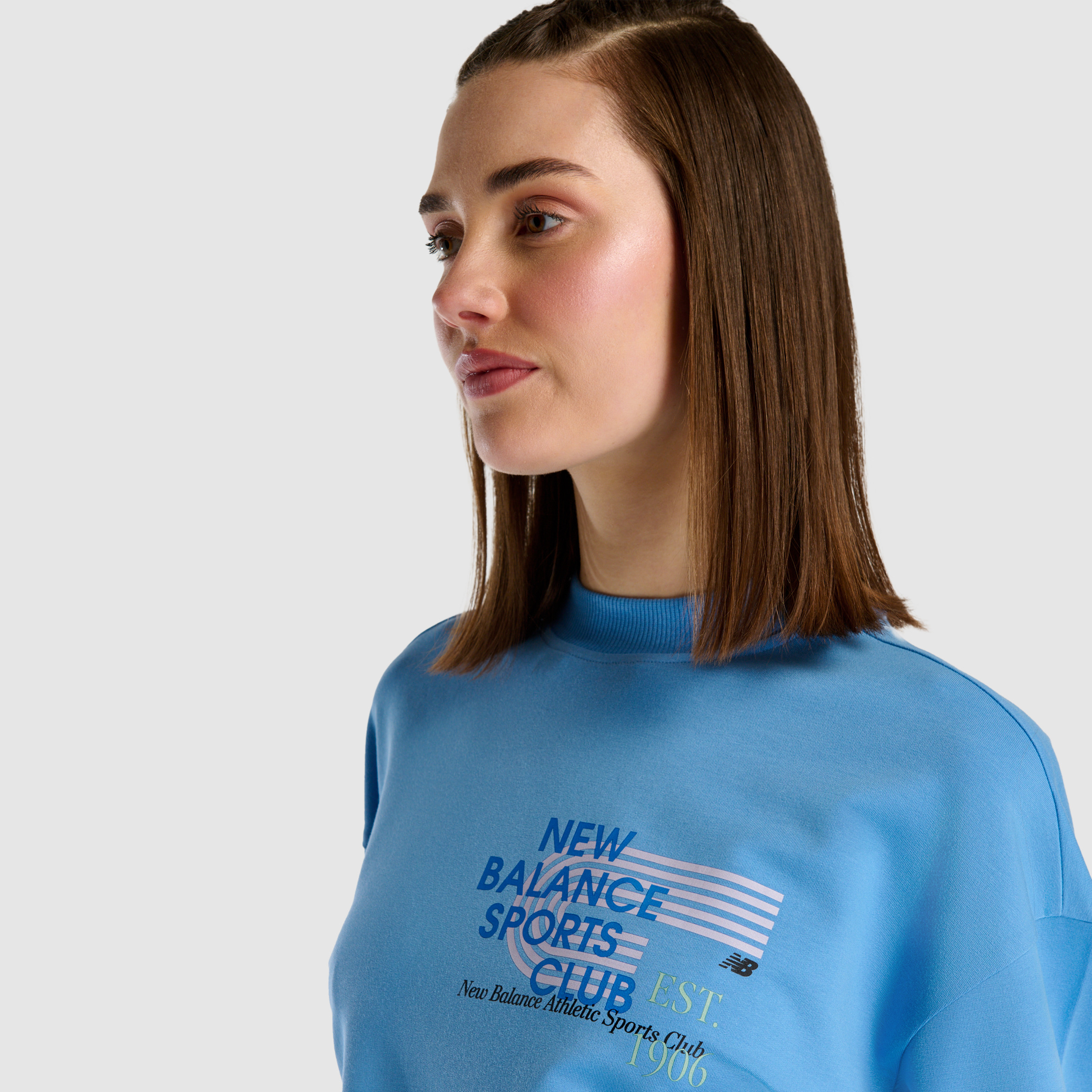 New Balance WNC1502 Mavi Kadın Sweatshirt görsel 5