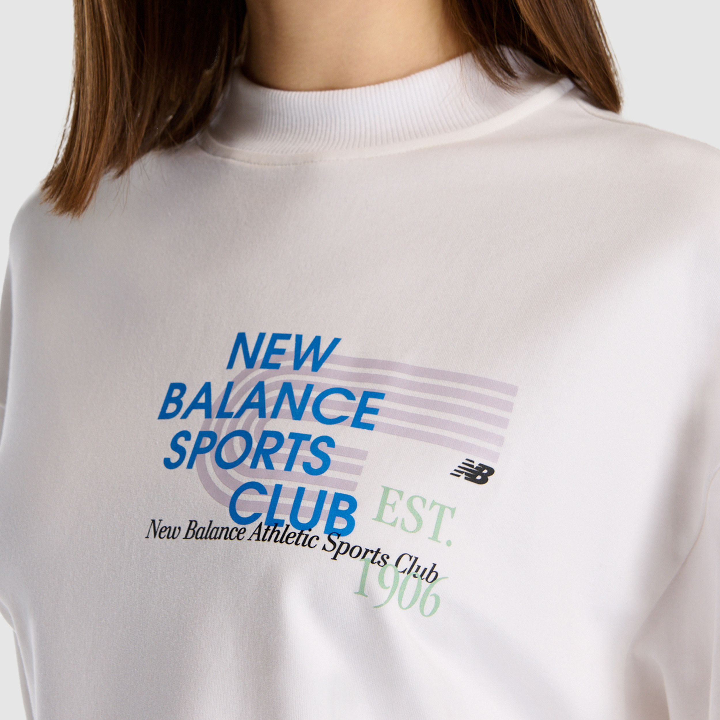 New Balance WNC1502 Beyaz Kadın Sweatshirt görsel 4