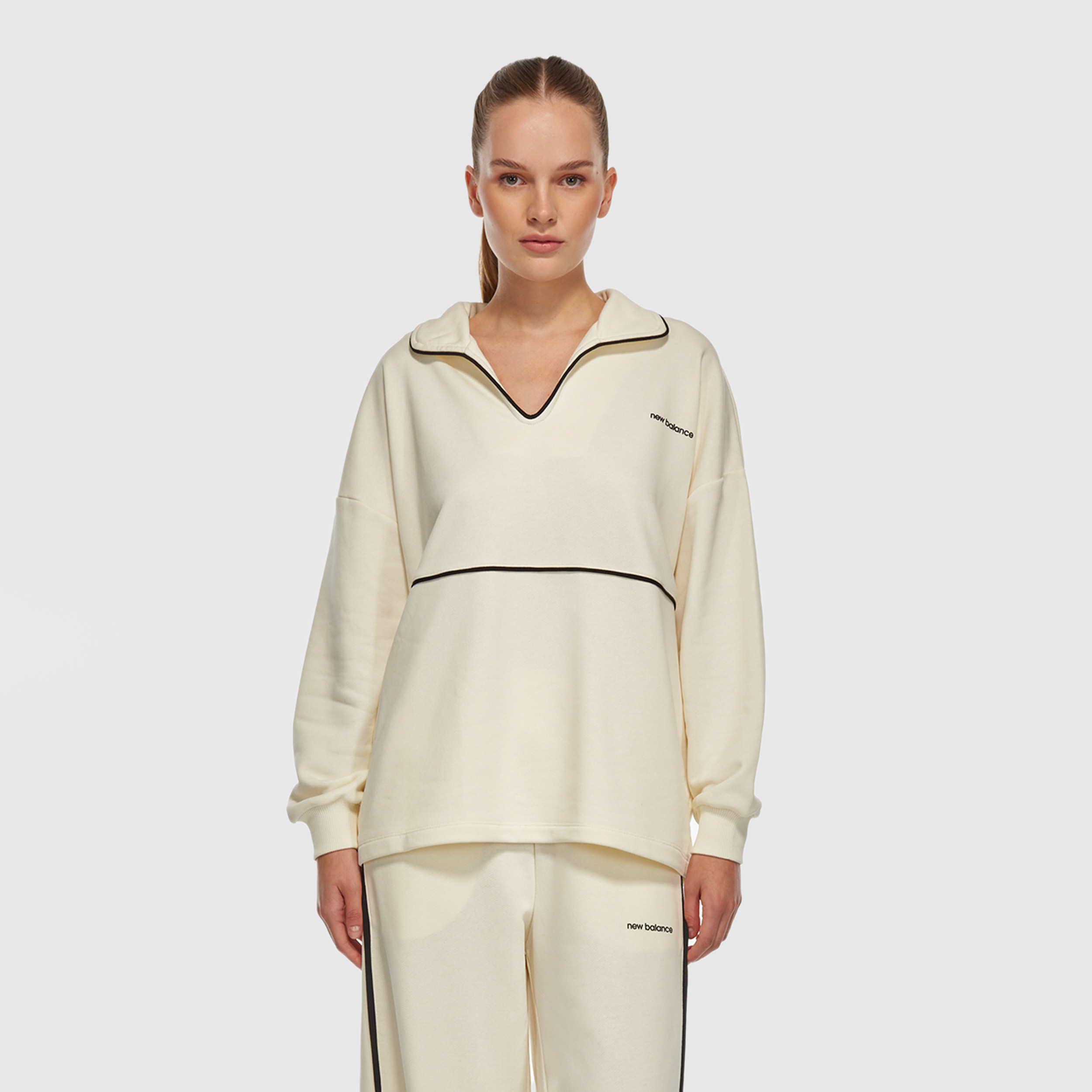 New Balance WNC3402 Beyaz Kadın Sweatshirt görsel 2
