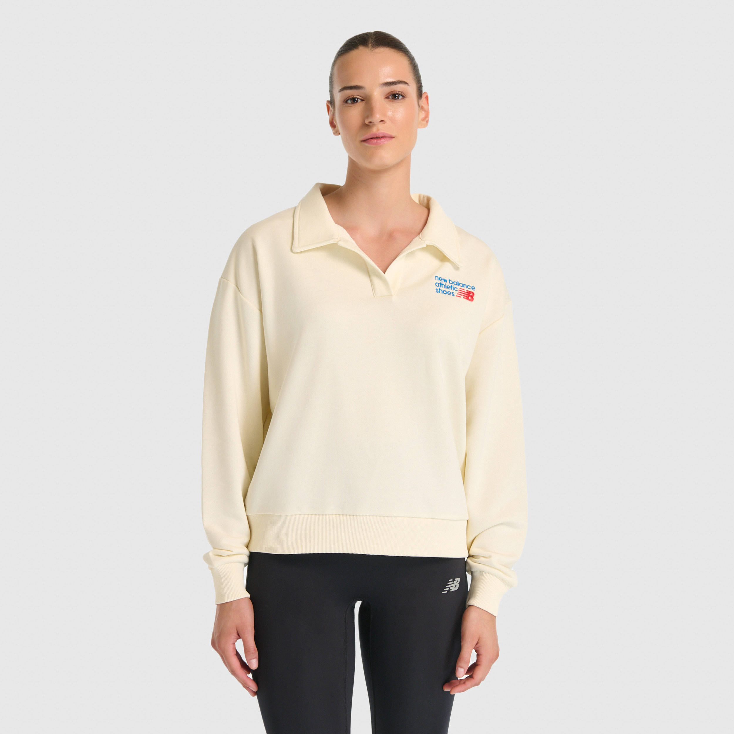New Balance WNC3502 Bej Kadın Sweatshirt görsel 2