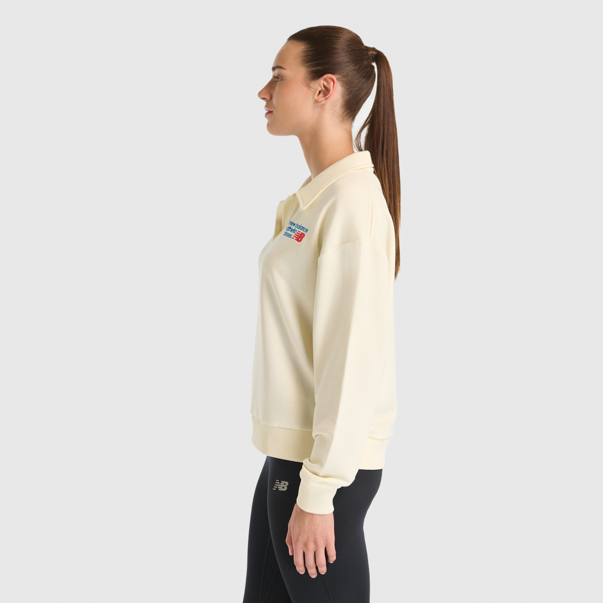 New Balance WNC3502 Bej Kadın Sweatshirt görsel 3