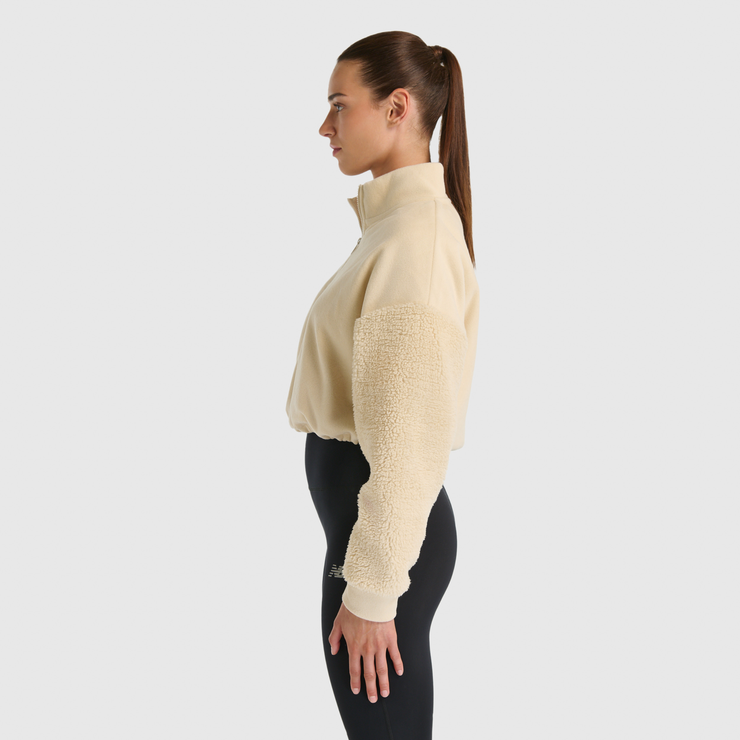New Balance WNC3512 Bej Kadın Sweatshirt görsel 2