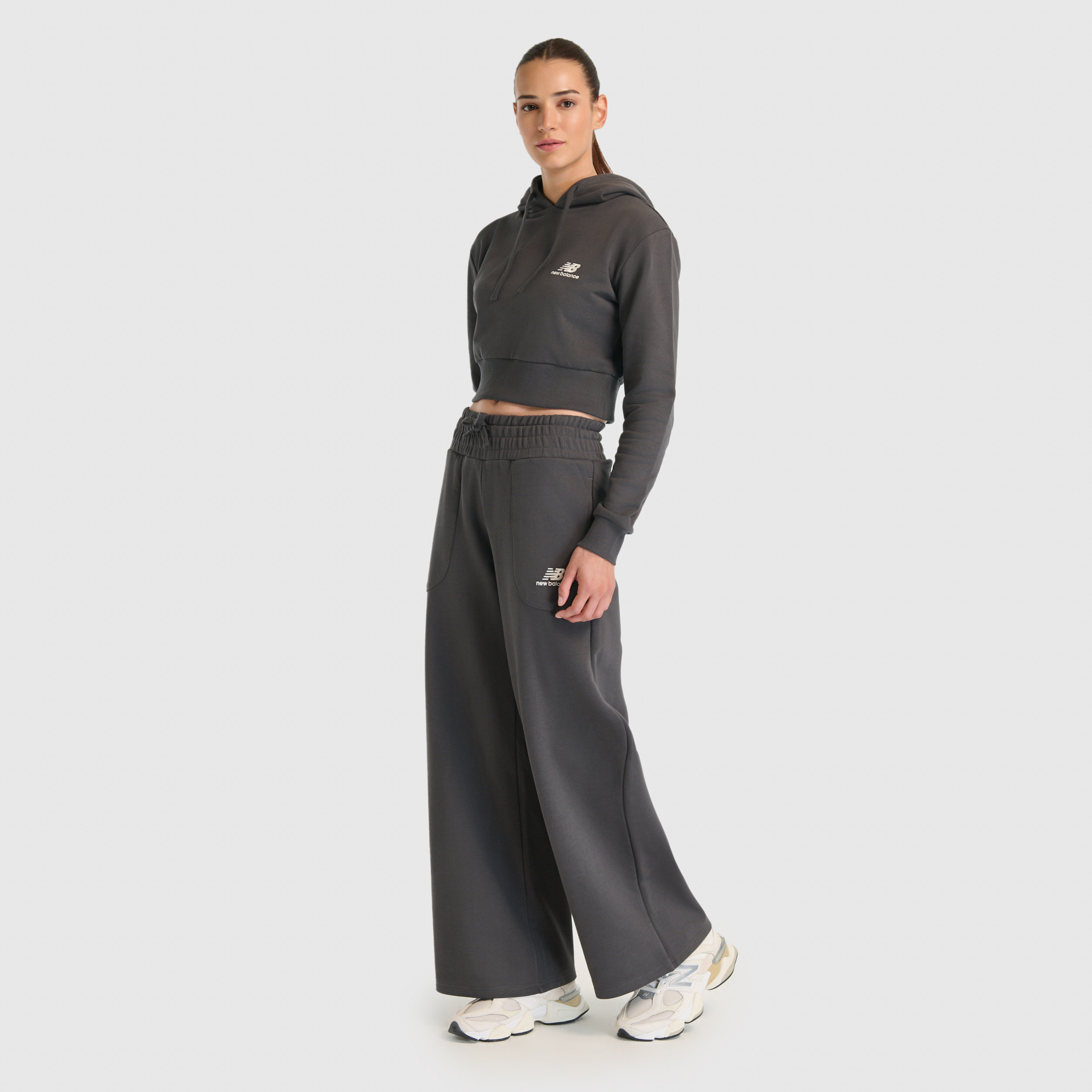New Balance WNH3515 Antrasit Kadın Sweatshirt görsel 6