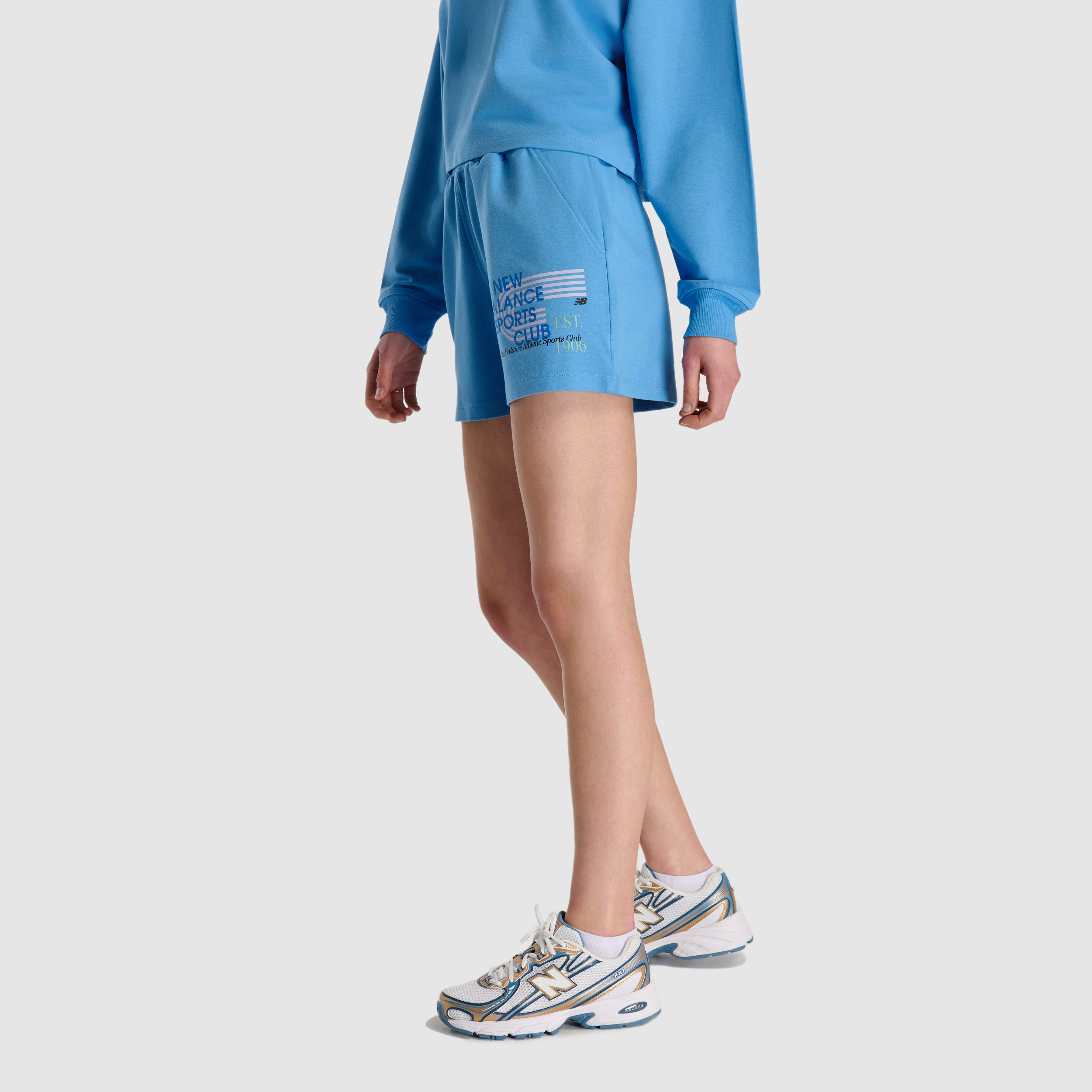 New Balance WNS1502 Mavi Kadın Şort görsel 3