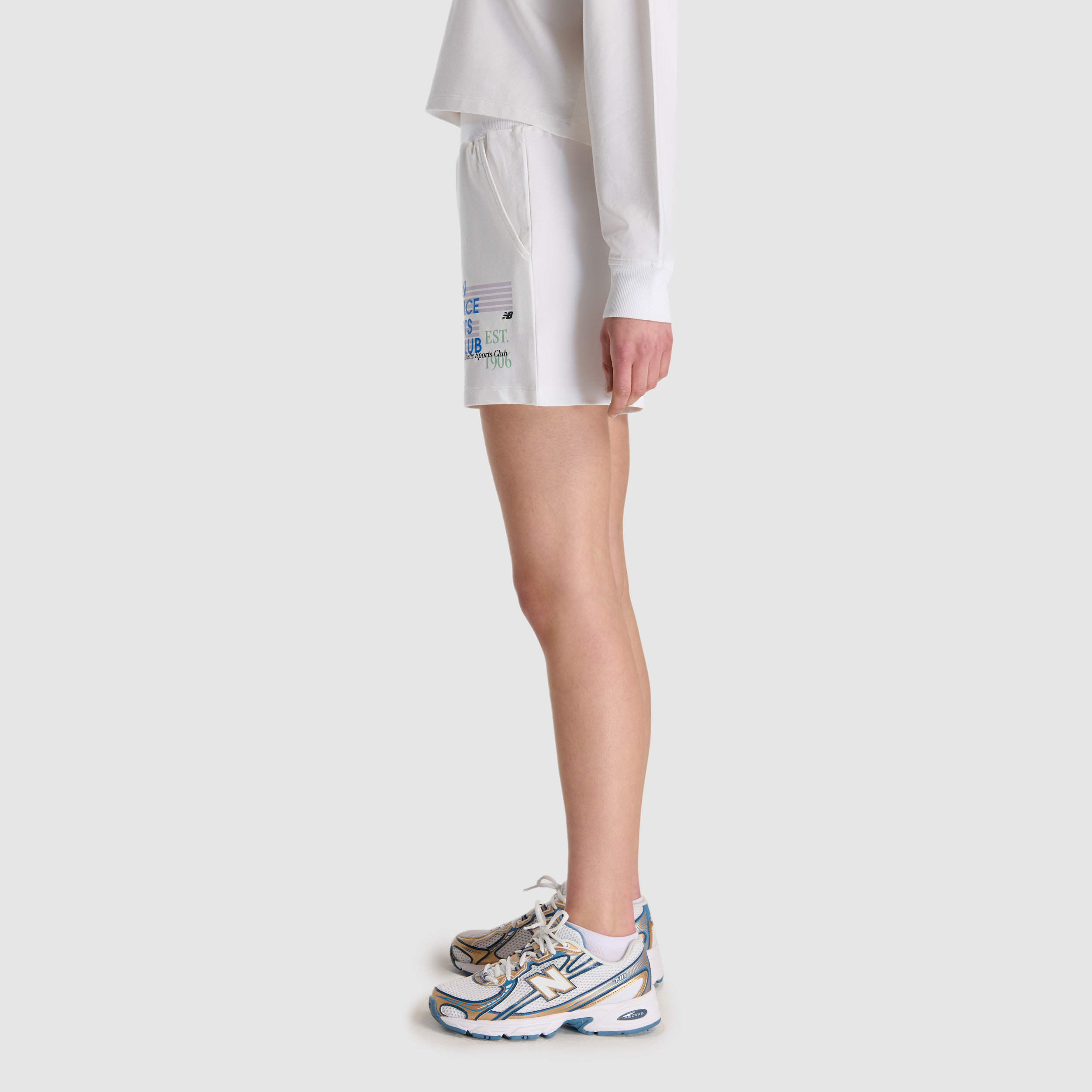 New Balance WNS1502 Beyaz Kadın Şort görsel 3