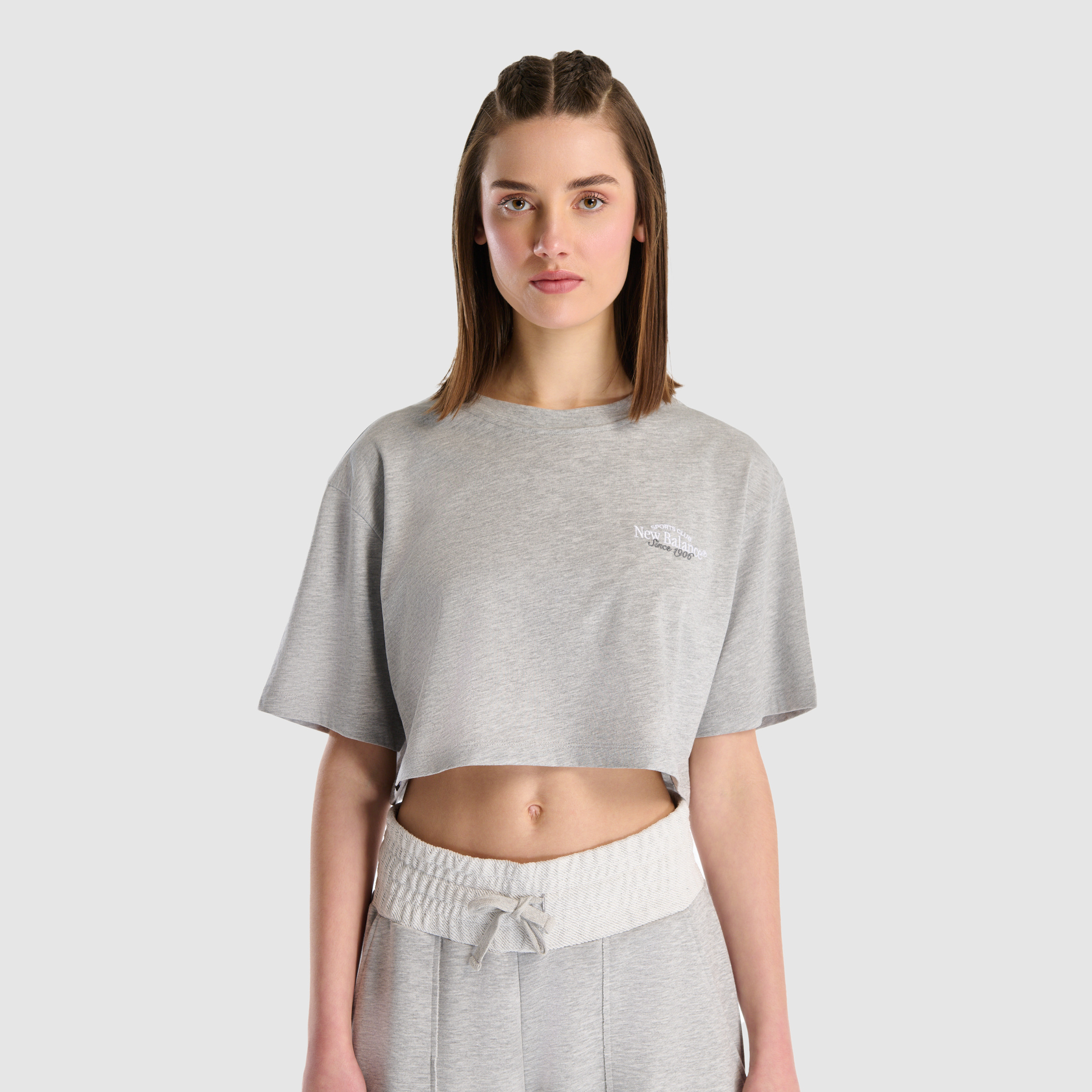 New Balance WNT1506 Gri Kadın Tişört görsel 2