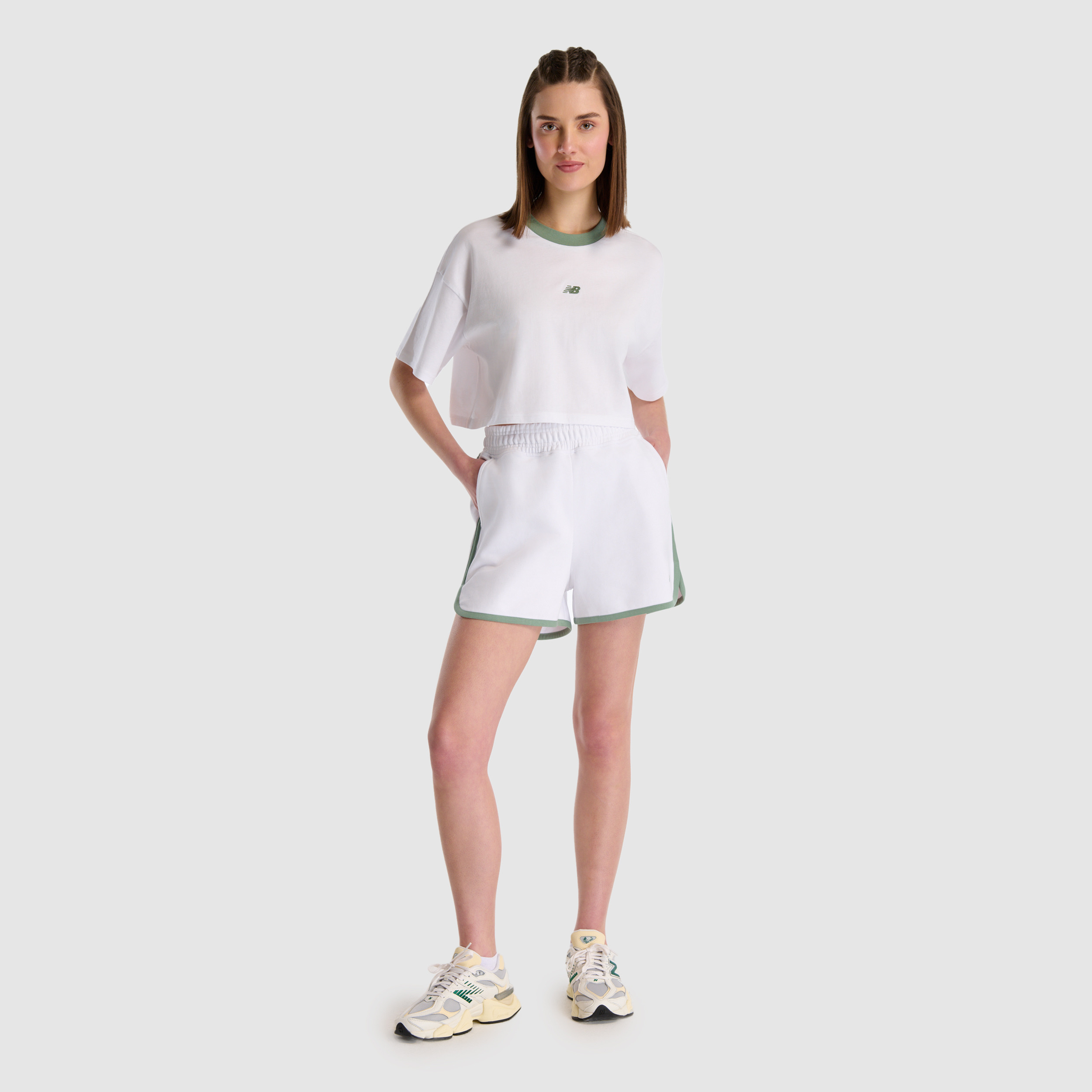 New Balance WNT1515 Beyaz Kadın Tişört görsel 6