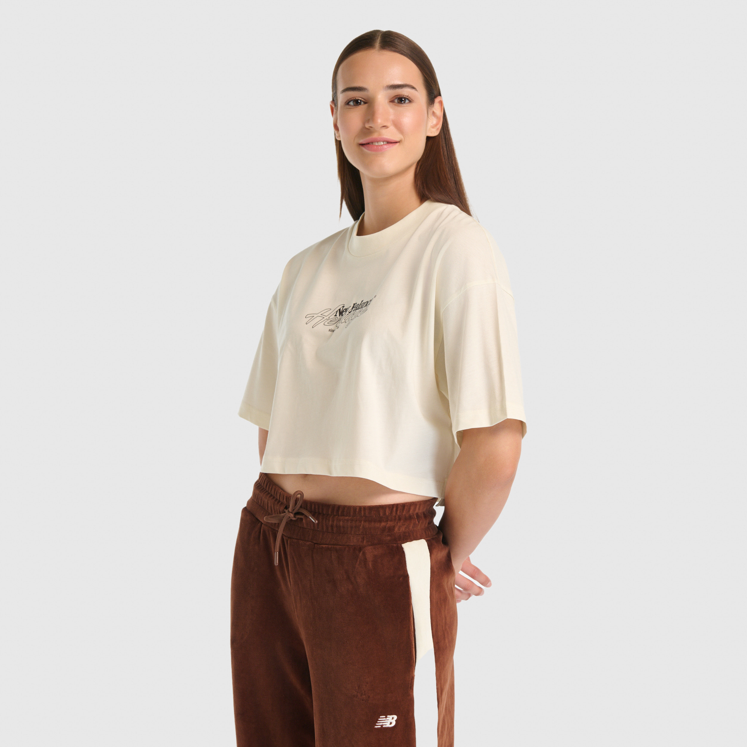 New Balance WNT3513 Bej Kadın Tişört