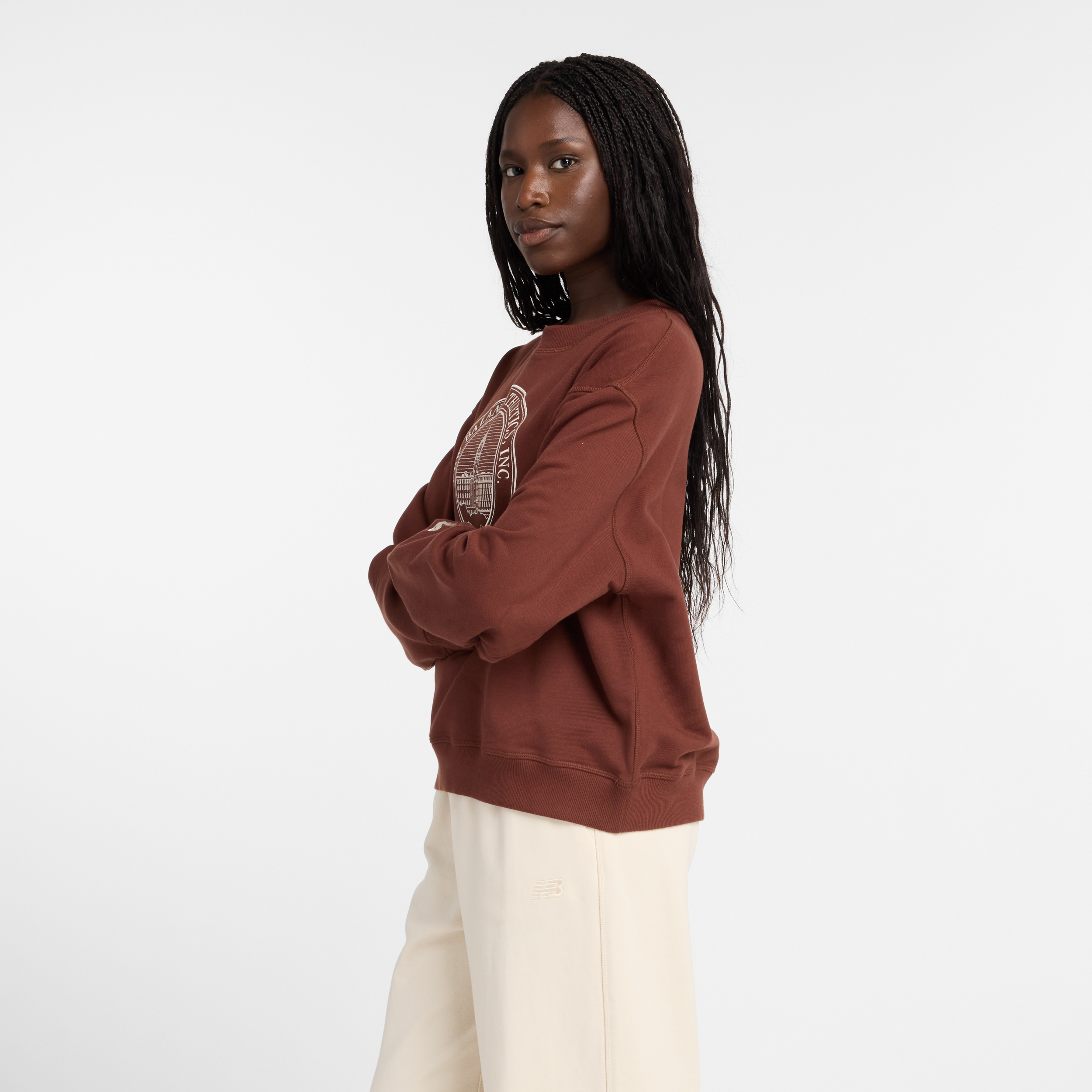 New Balance WT43553 Kahverengi Kadın Sweatshirt görsel 2