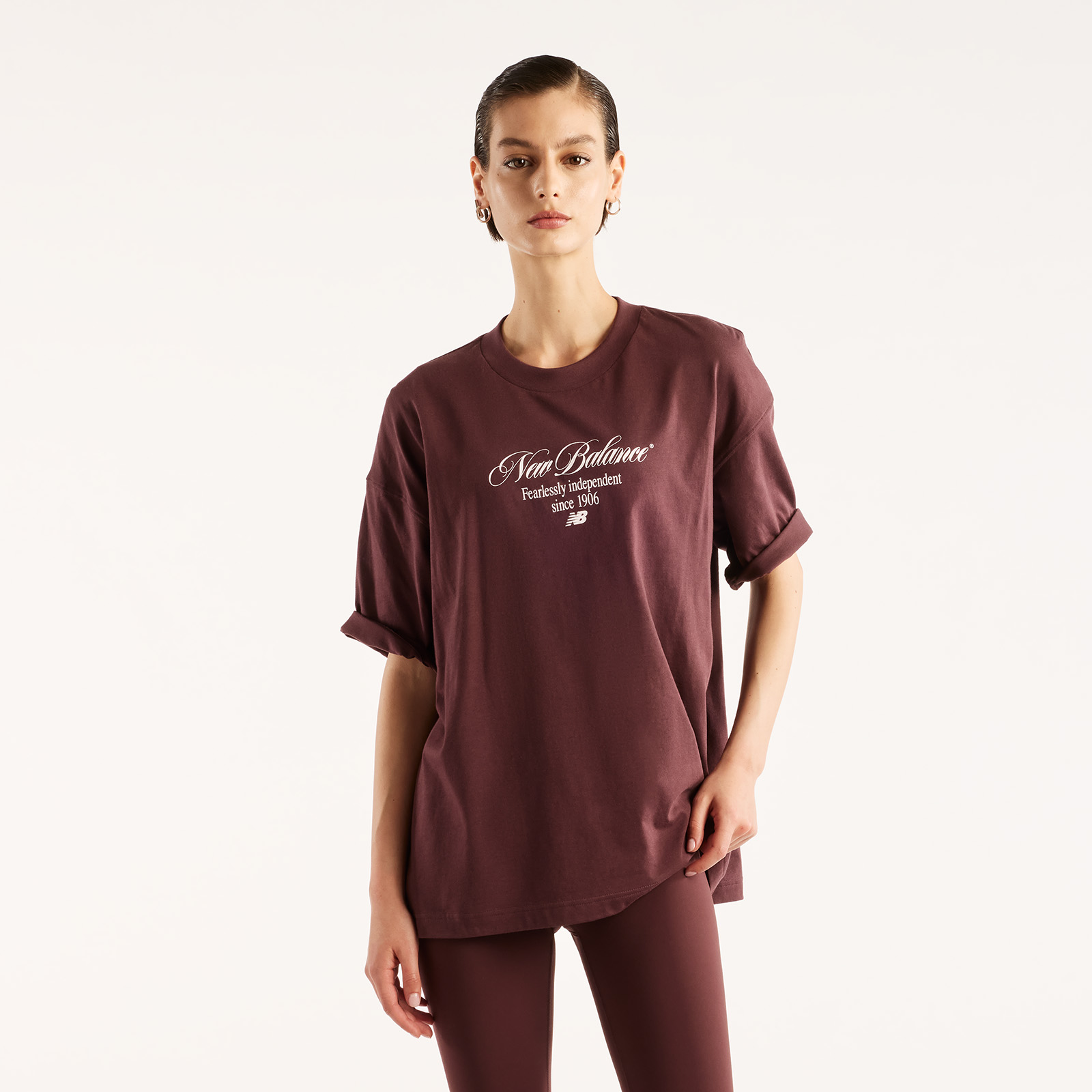 New Balance WT6289QP Kahverengi Kadın Tişört