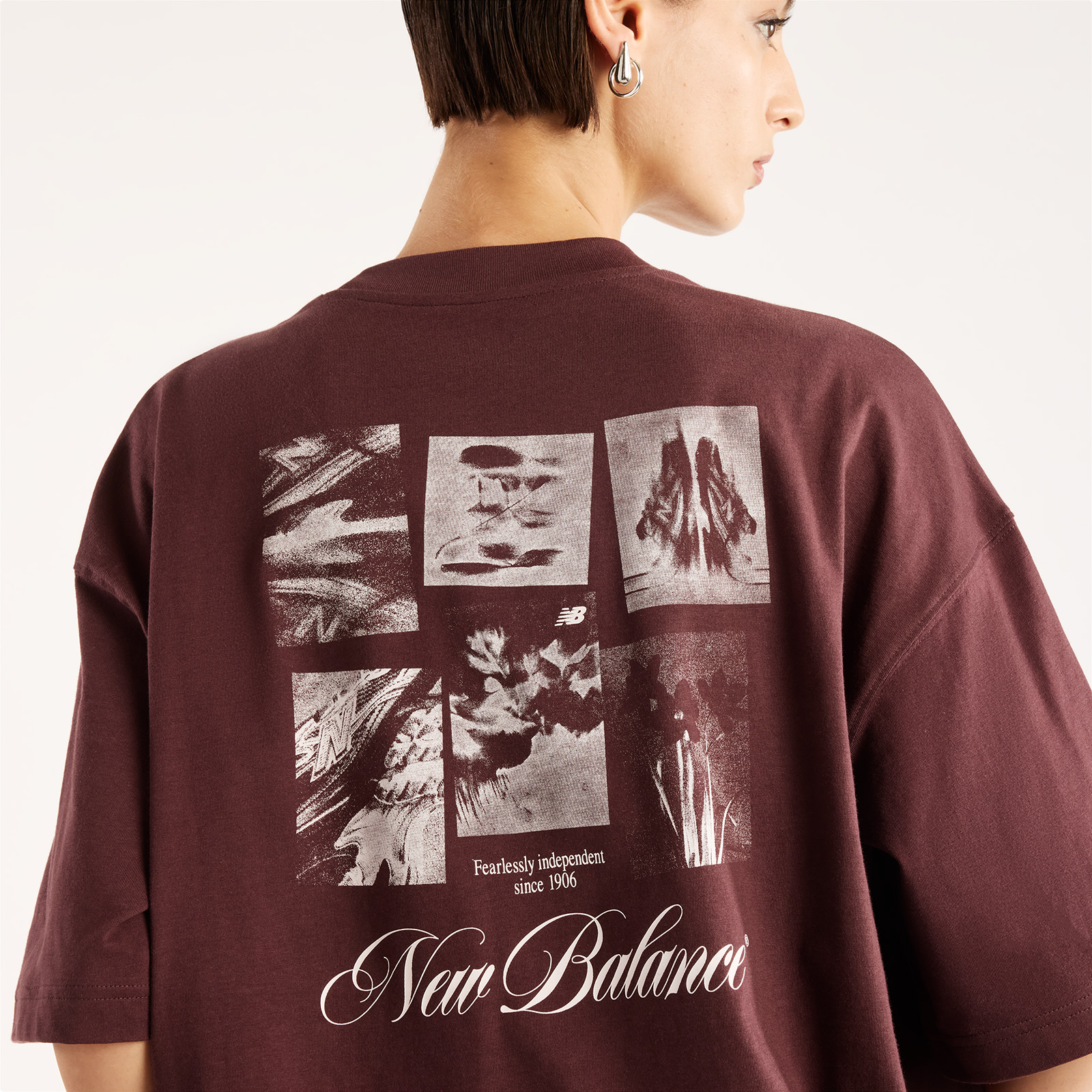 New Balance WT6289QP Kahverengi Kadın Tişört görsel 4